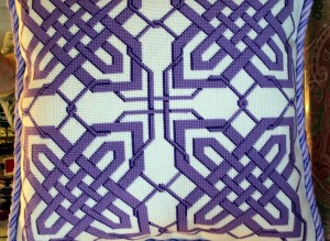 Pillow, Purple Geometric (Finished SBN Canvases)