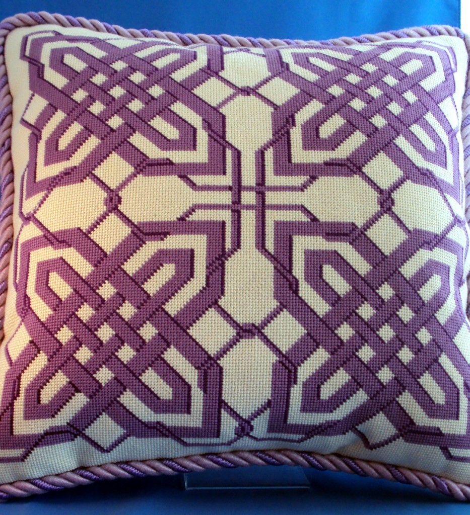 Pillow, Purple Geometric (Finished SBN Canvases)