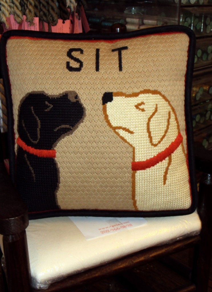 Pillow, Dogs Sit (Finished SBN Canvases)