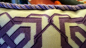 Pillow, Purple Geometric (Finished SBN Canvases)