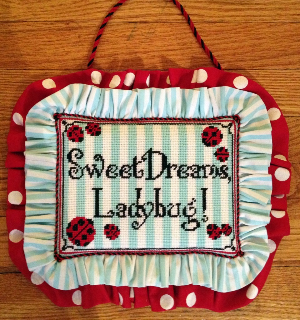 Ornament, Sweet Dreams Ladybug (Finished SBN Canvases)